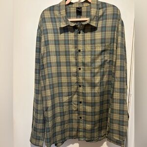 Oakley Blue and Tan Plaid Long Sleeve Shirt